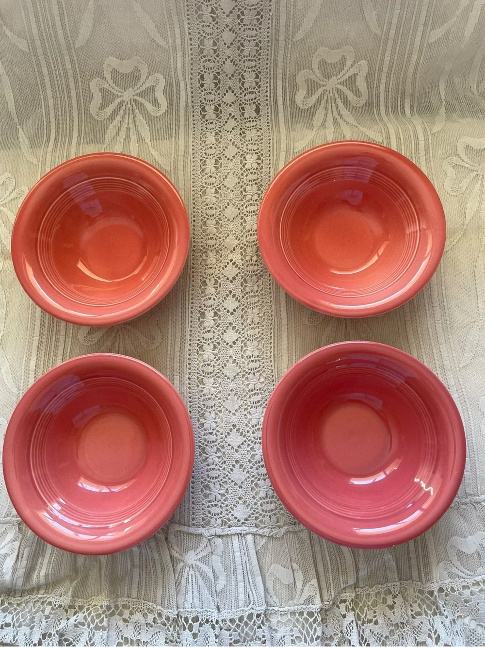 Set of 4 Fiestaware Persimmon Small Classic Bowls 15oz 5 5/8